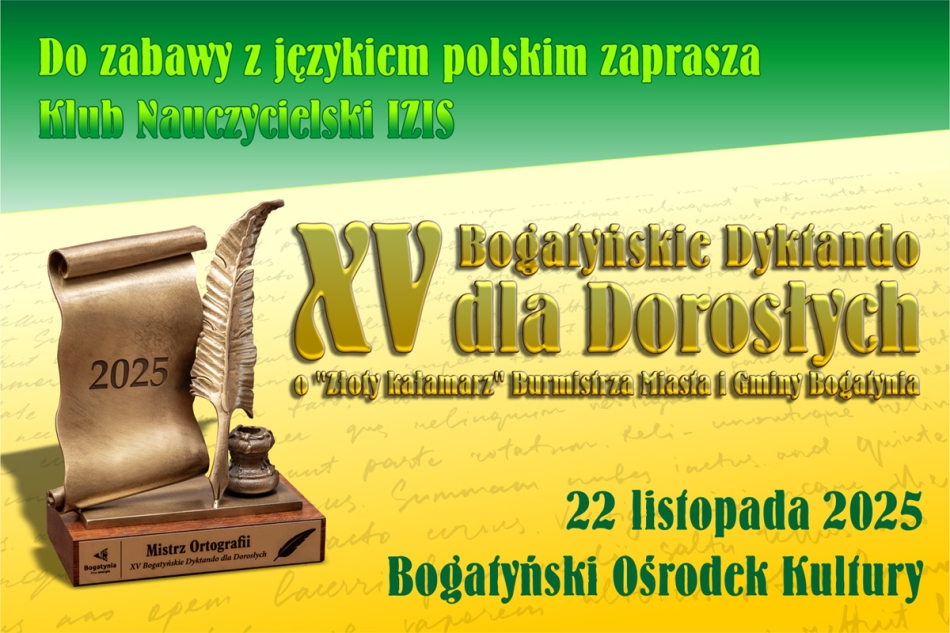 "XV Bogatyńskie Dyktando dla Dorosłych" (22.11.2025)